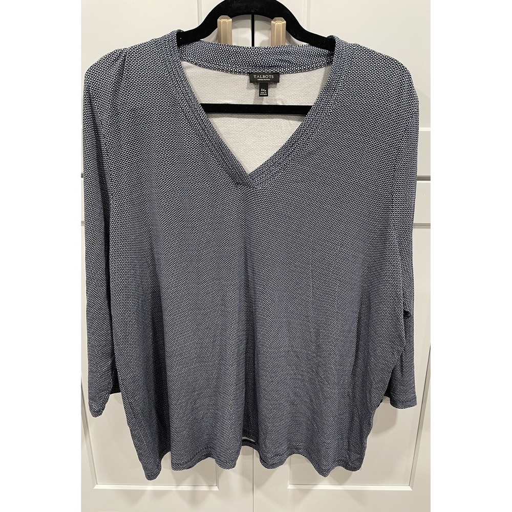 Talbots Womens Plus Size 3Xp Navy‎ Top AK104